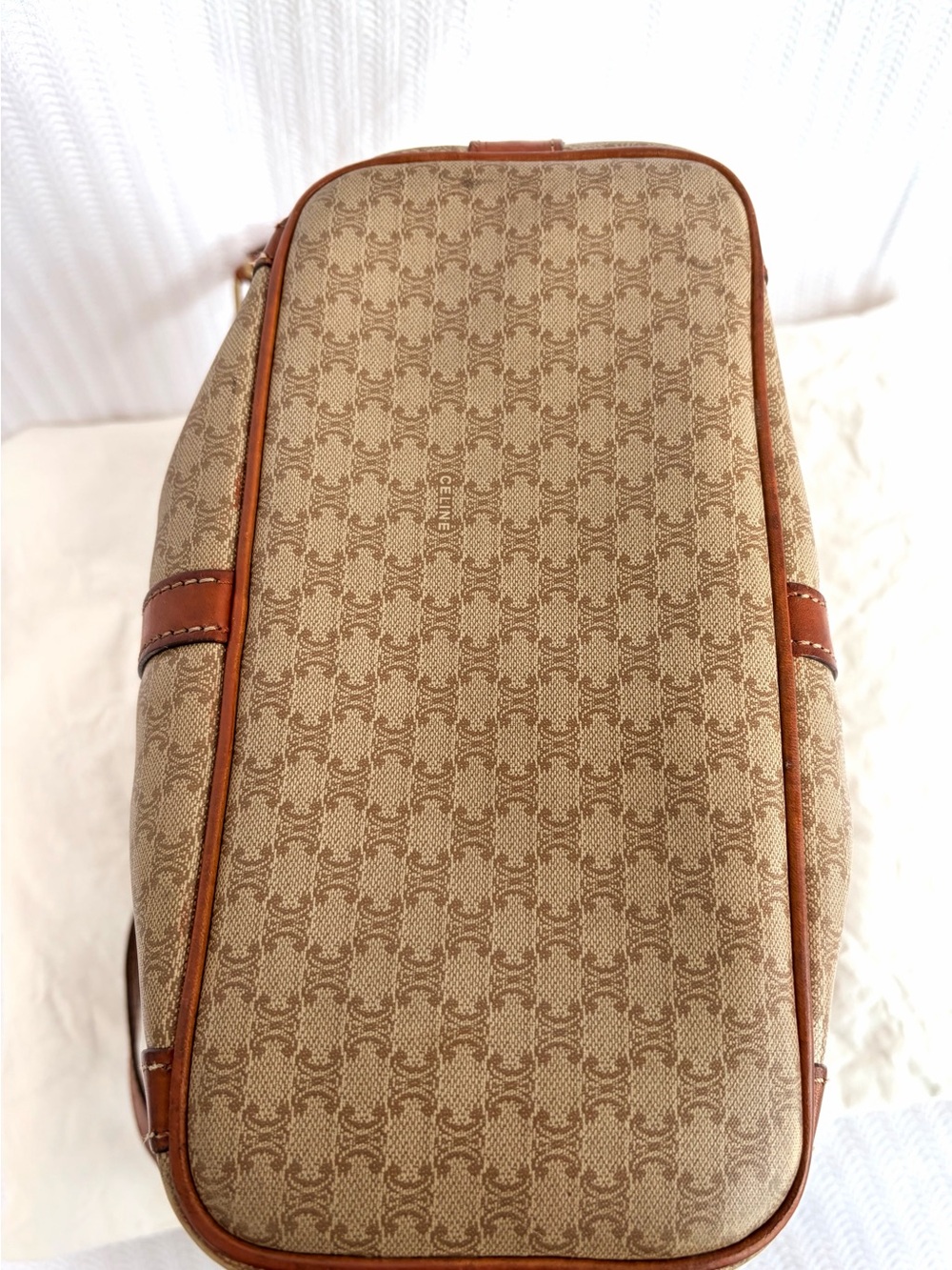 Vintage Celine Macadam Bucket Bag with Pouch and Dustbag - Beige Taupe Cognac - Picture 12 of 14
